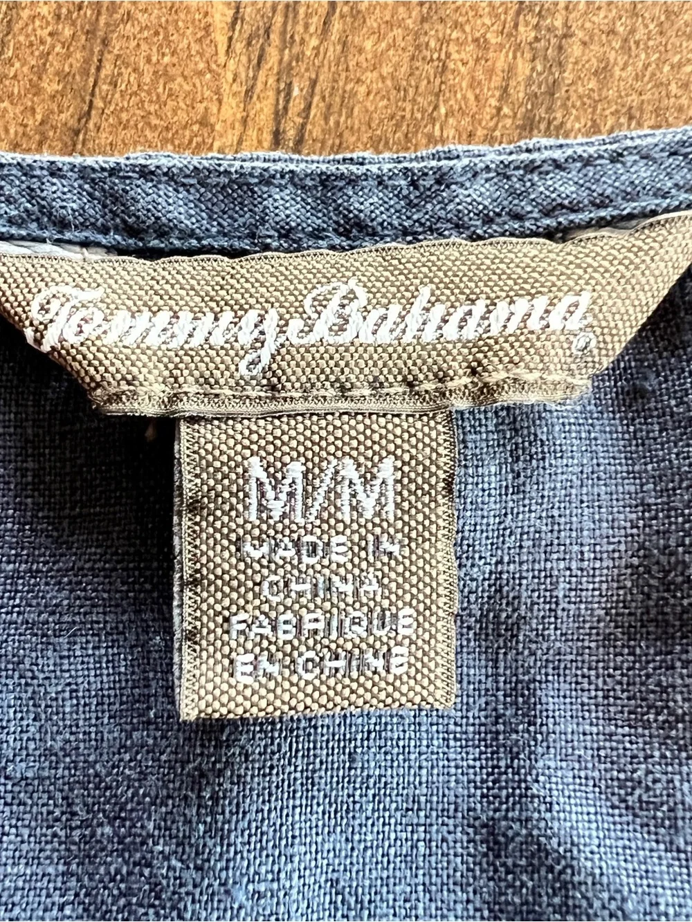 Tommy Bahama Navy Sleeveless Linen Dress with Ruffle Hem-medium - Picture 2 of 5